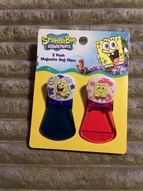 SpongeBob SquarePants Magnetic Bag Clips - Blue & Red 2-Pack